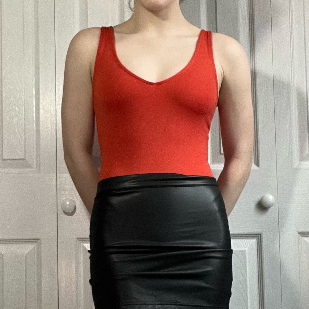 Forever 21 orange bodysuit.